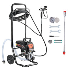 VEVOR Stand Airless Paint Sprayer, 950W 3000PSI High Efficiency Electric Airless Sprayer With Cart, Paint Sprayers for