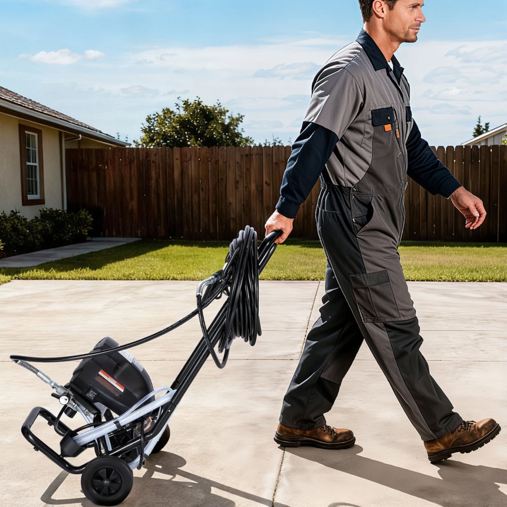 VEVOR Stand Airless Paint Sprayer, 650W, 3000PSI High Pressure Airless Sprayer with Cart, Cleaning Brush, Hose