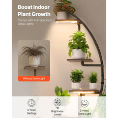 VEVOR Plant Stand Indoor with Grow Lights, 65.5 in Tall 7-Tiered Lighted Plant Shelf, 2 Pack Metal Corner Plants