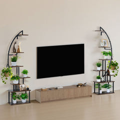 VEVOR Plant Stand Indoor with Grow Lights, 65.5 in Tall 7-Tiered Lighted Plant Shelf, 2 Pack Metal Corner Plants