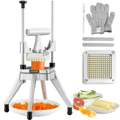 VEVOR Commercial Vegetable Fruit Chopper 1/4" Blade Heavy Duty Professional Food Dicer Kattex French Fry Cutter Onion