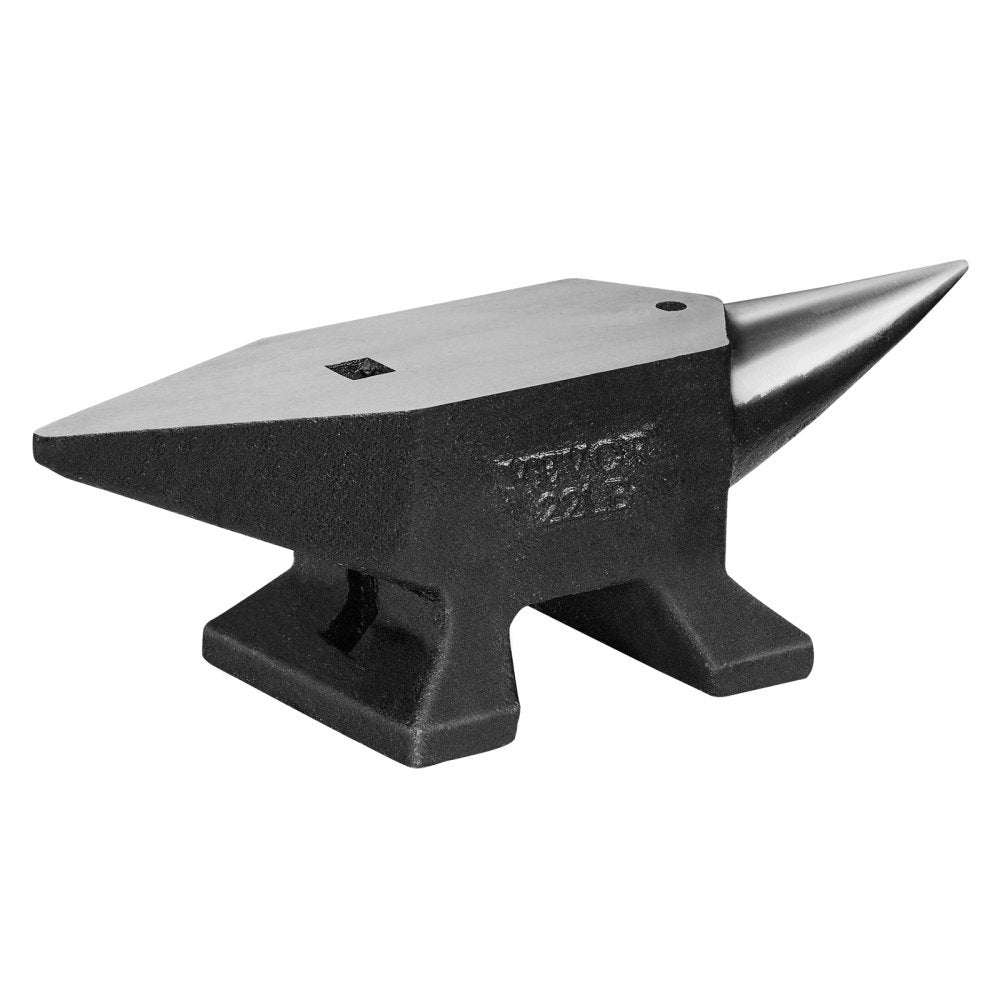 VEVOR Single Horn Anvil, 22Lbs Cast Steel Anvil, High Hardness Rugged Round Horn Anvil Blacksmith, Large Countertop and