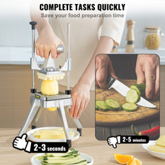 VEVOR Commercial Vegetable Fruit Chopper 3/8″ Blade Heavy Duty Professional Food Dicer Kattex French Fry Cutter Onion