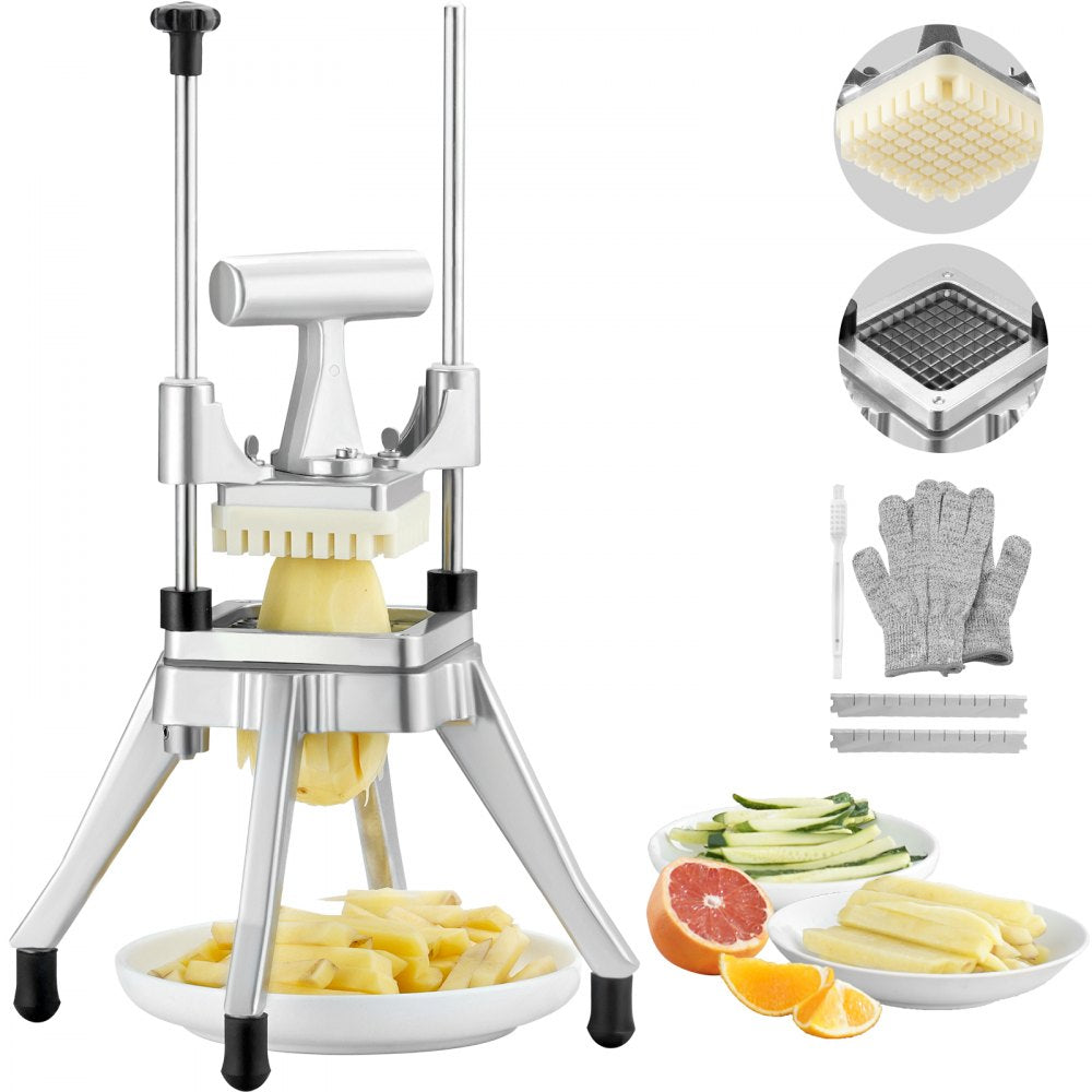 VEVOR Commercial Vegetable Fruit Chopper 3/8″ Blade Heavy Duty Professional Food Dicer Kattex French Fry Cutter Onion