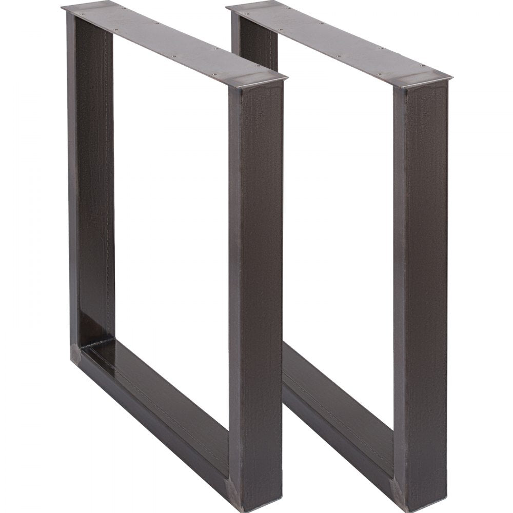 VEVOR Set of 2 Steel Table Legs, 28''Height 23''Wide Dining Table Legs, Heavy Duty 3.1" Square Box Section Square Table