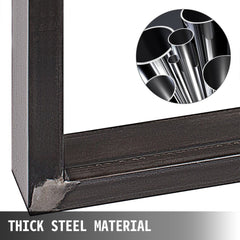 VEVOR Set of 2 Steel Table Legs, 28''Height 23''Wide Dining Table Legs, Heavy Duty 3.1" Square Box Section Square Table