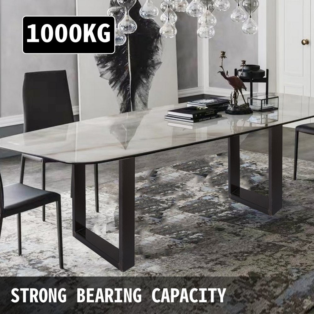 VEVOR Set of 2 Steel Table Legs, 28''Height 23''Wide Dining Table Legs, Heavy Duty 3.1" Square Box Section Square Table