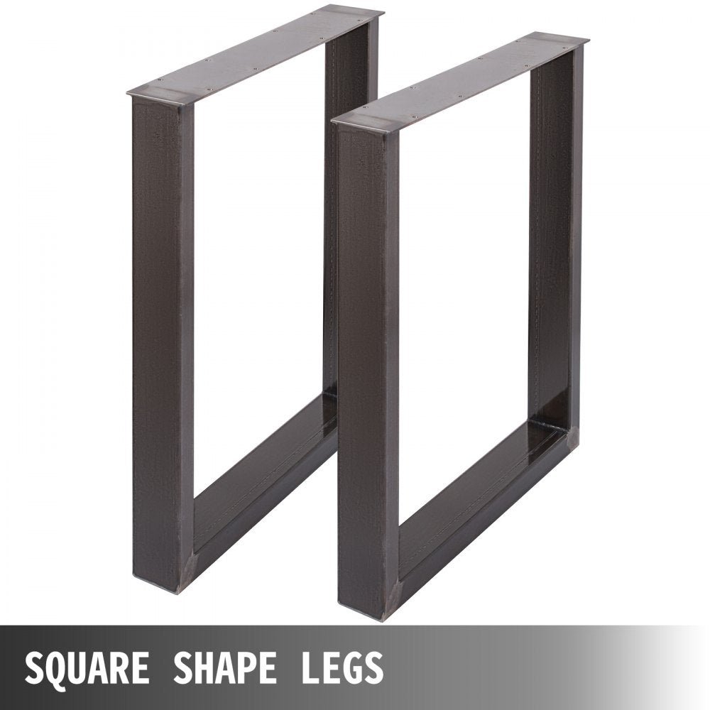 VEVOR Set of 2 Steel Table Legs, 28''Height 23''Wide Dining Table Legs, Heavy Duty 3.1" Square Box Section Square Table