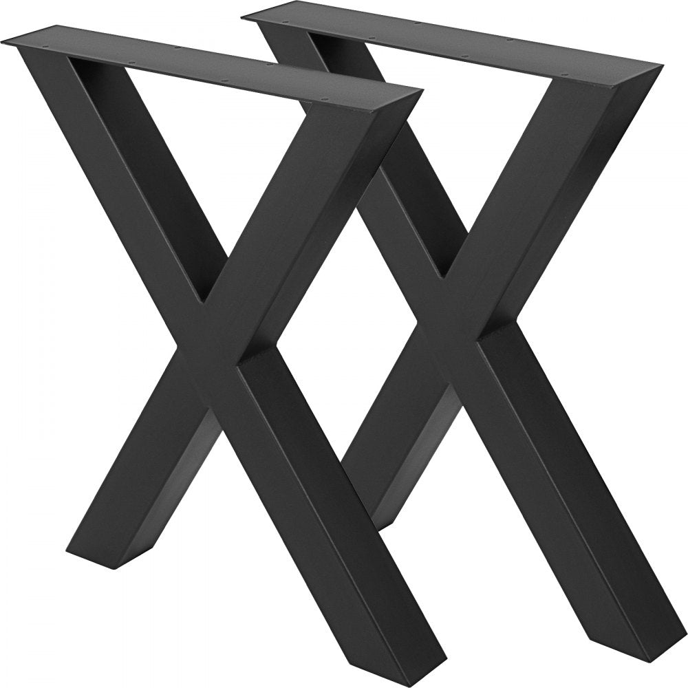 VEVOR Set of 2 Steel Table Legs, 28''Height 30''Wide Dining Table Legs, Heavy Duty 3.1" Square Box Section X Frame