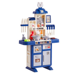 VEVOR Kids Kitchen Playset, Toddler Kitchen with Cooking Stove with Steam, Sounds and Lights, Play Kitchen Set with 48