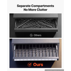 VEVOR Drill Bit Dispenser Cabinet, Five-Drawer Drill Bit Organizer Cabinet for 33/64" to 63/64" Steel Drill Dispenser