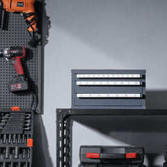 VEVOR Drill Bit Dispenser Cabinet, Three-Drawer Drill Bit Organizer Cabinet for 1/16" to 1/2", Steel Drill Dispenser