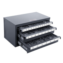 VEVOR Drill Bit Dispenser Cabinet, Three-Drawer Drill Bit Organizer Cabinet for 1/16" to 1/2", Steel Drill Dispenser