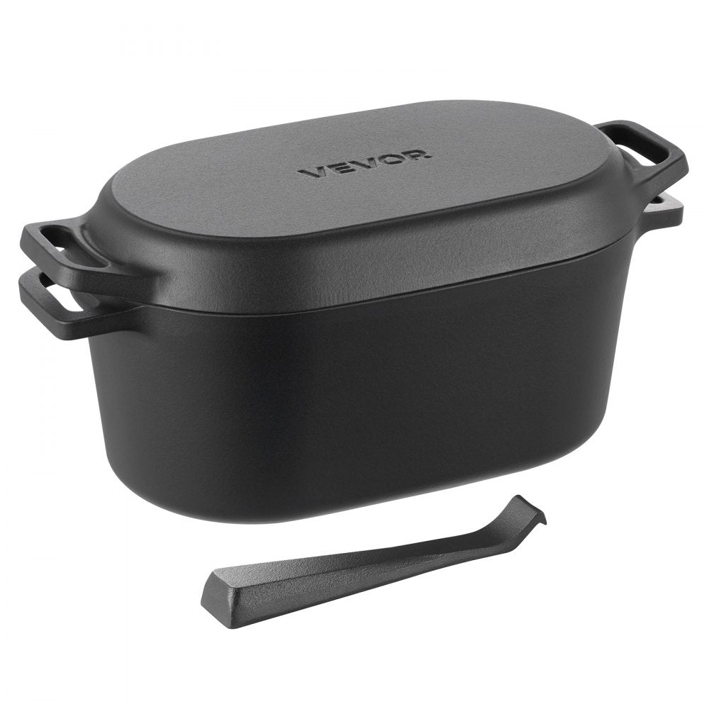 VEVOR Enameled Cast Iron Dutch Oven, 3.5 Quart Pot with Lid and Dual Handles, Heavy-Duty Durable Cookware Pan, Oven