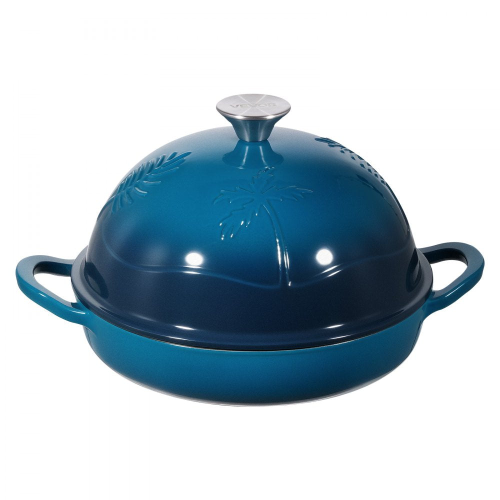 VEVOR Enameled Cast Iron Dutch Oven, 5 Quart Pot for Sourdough Bread Baking, Heavy-Duty Cookware Pan with Lid and Dual