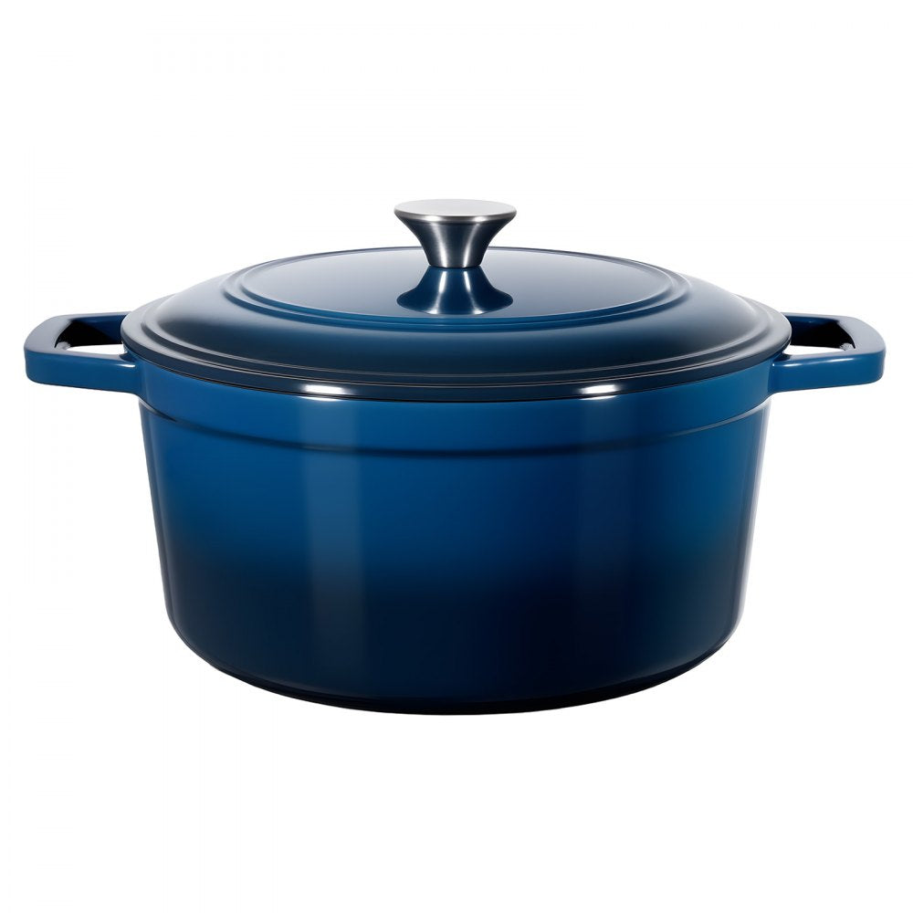 VEVOR Enameled Cast Iron Dutch Oven, 6 Quart Pot with Lid and Dual Handles, Heavy-Duty Durable Cookware Pan, Oven
