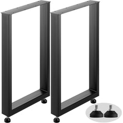 VEVOR Set of 2 Steel Table Legs, 28''Height 24''Wide Dining Table Legs, Heavy Duty 3.1" Width Box Section Square Table