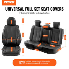 VEVOR Seat Covers, Universal Car Seat Covers Full Set Seats, Front and Rear Seat, 13pcs Faux Leather Seat Cover, Full