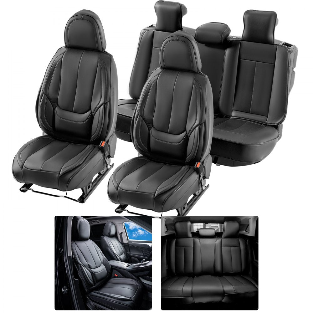 VEVOR Seat Covers, Universal Car Seat Covers Full Set Seats, Front and Rear Seat, 13pcs Faux Leather Seat Cover, Full