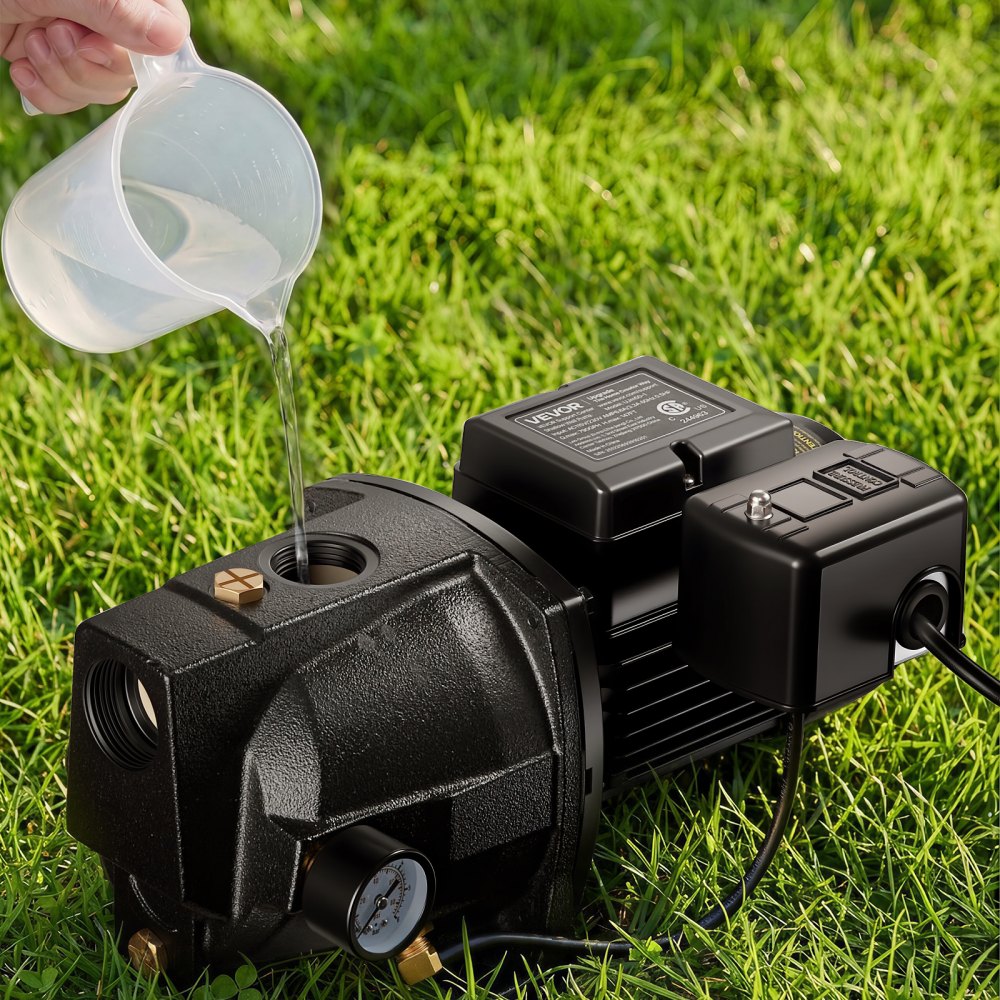 VEVOR 1/2 HP Shallow Well Jet Pump, AC 115/230 Volt, 790 GPH Dual Voltage Cast Iron Well Jet Pump, with 147 ft Max Head