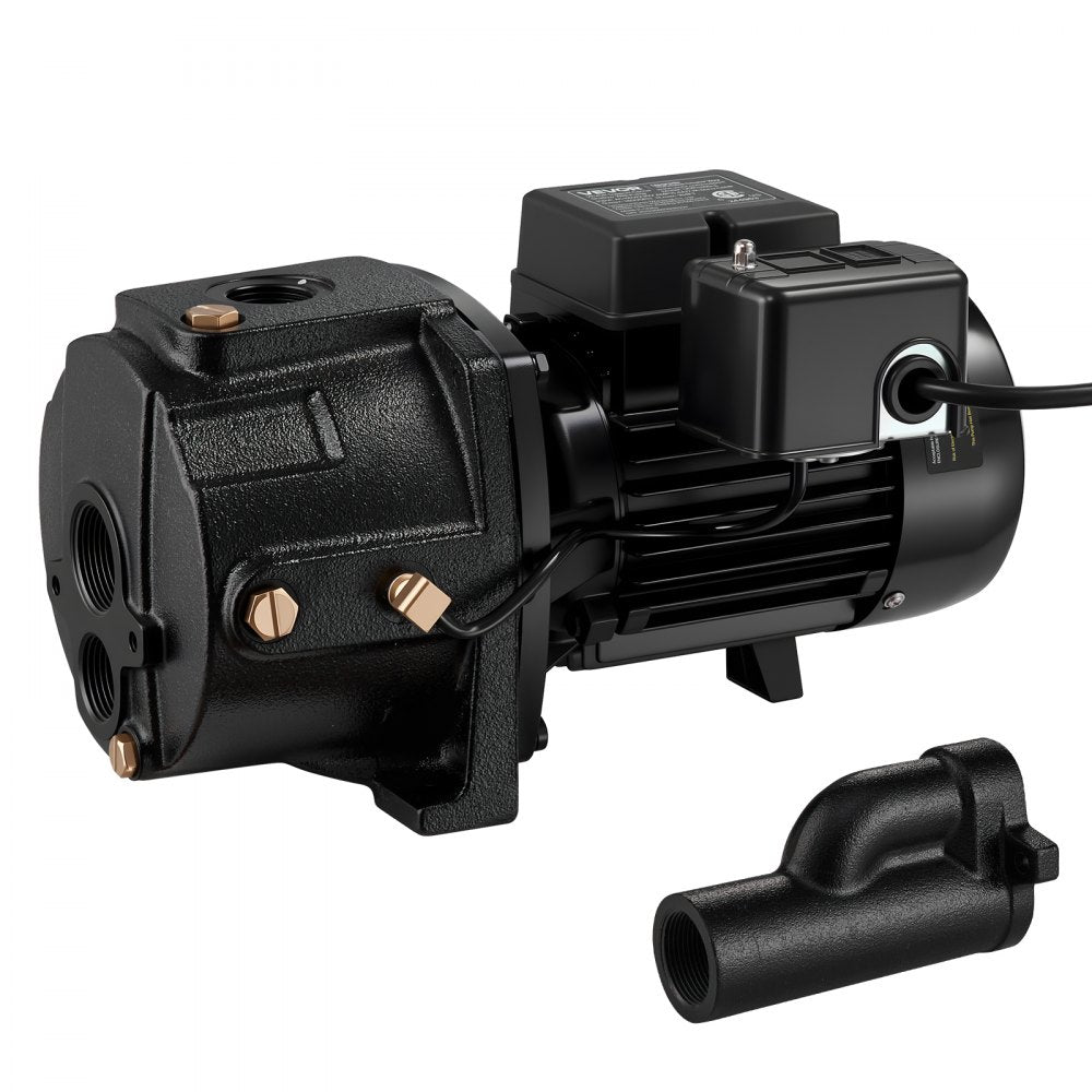 VEVOR 1 HP Shallow Well Jet Pump, AC 115/230 Volt, 1400 GPH Dual Voltage Cast Iron Well Jet Pump, with 164 ft Max Head
