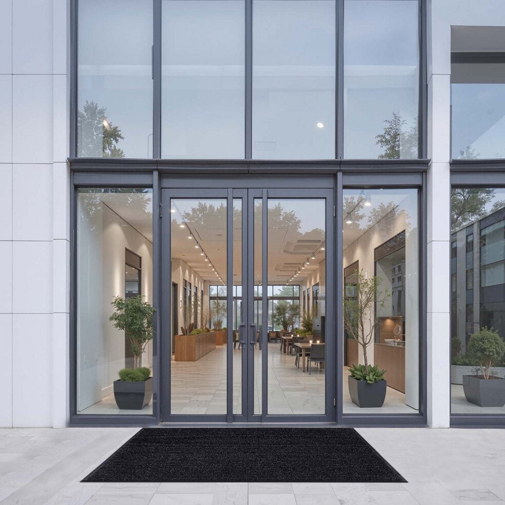 VEVOR Front Door Mat, 6 x 4 ft Commercial Floor Mat for Indoor and Outdoor, Stylish Striped Industrial Carpet with PVC