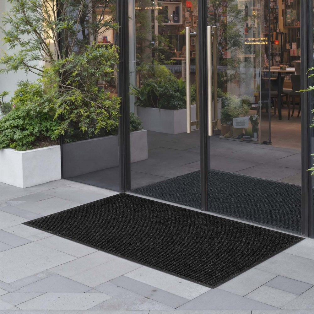 VEVOR Front Door Mat, 6 x 4 ft Commercial Floor Mat for Indoor and Outdoor, Stylish Striped Industrial Carpet with PVC