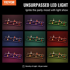 VEVOR LED Lighted Liquor Bottle Display, 3 Tiers 60 Inch Commercial Illuminated Home Bar Shelf, 3 Steps Whiskey Rack