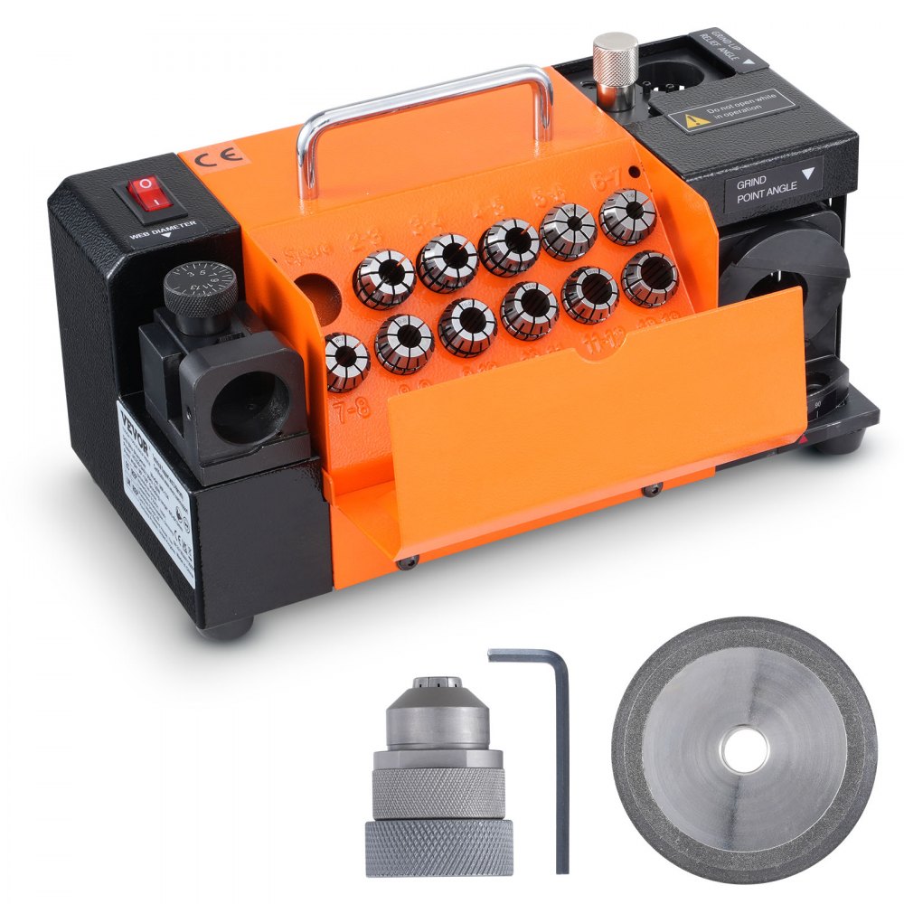 VEVOR Drill Bits Sharpener, MR-13A End Mill Grinder Sharpener 3-13mm, 95° to 135° Point Angle Adjustable Drill Bit