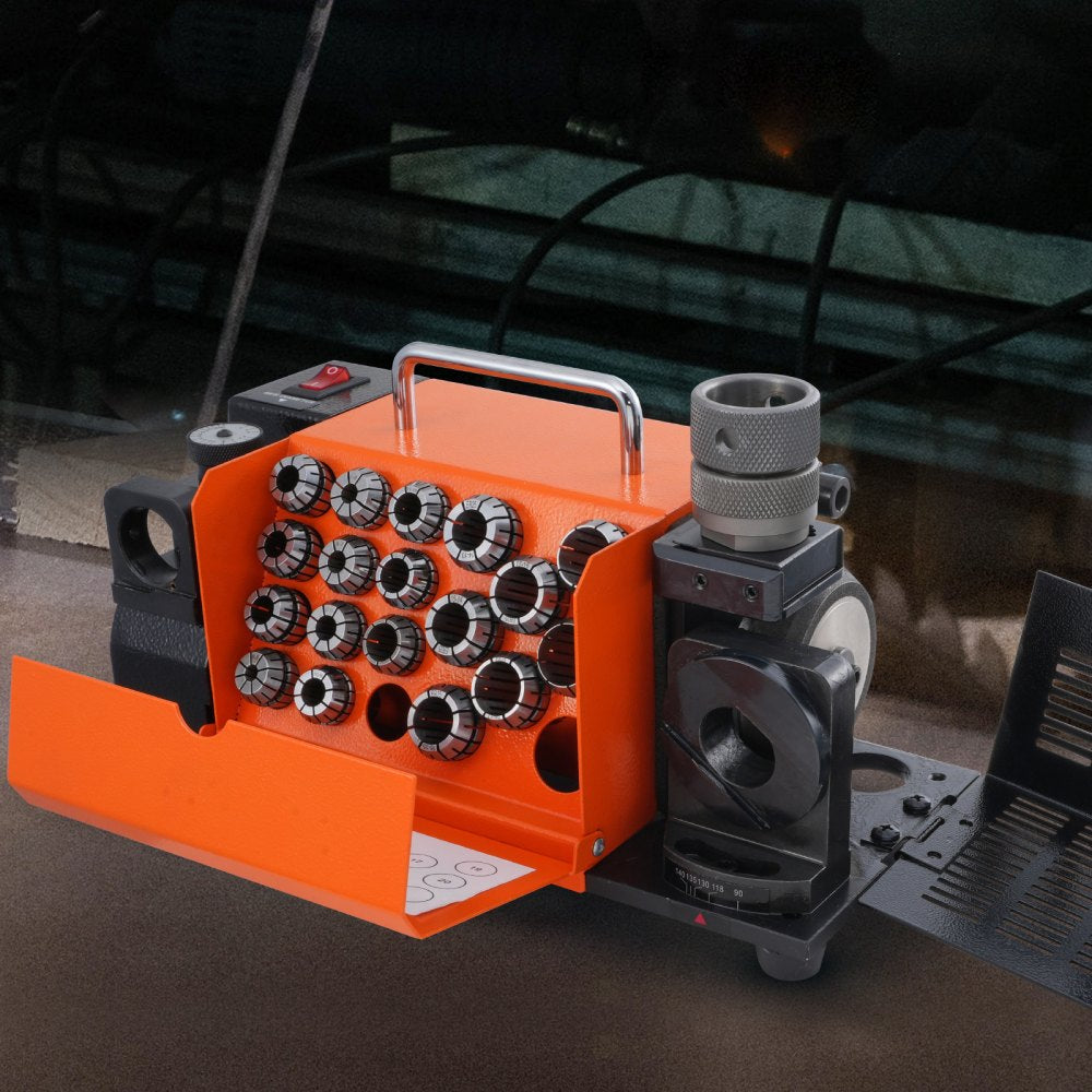 VEVOR Drill Bits Sharpener, 3-20mm End Mill Grinder Sharpener, Lip Relief Angle & 95°-135° Point Angle Adjustable Drill