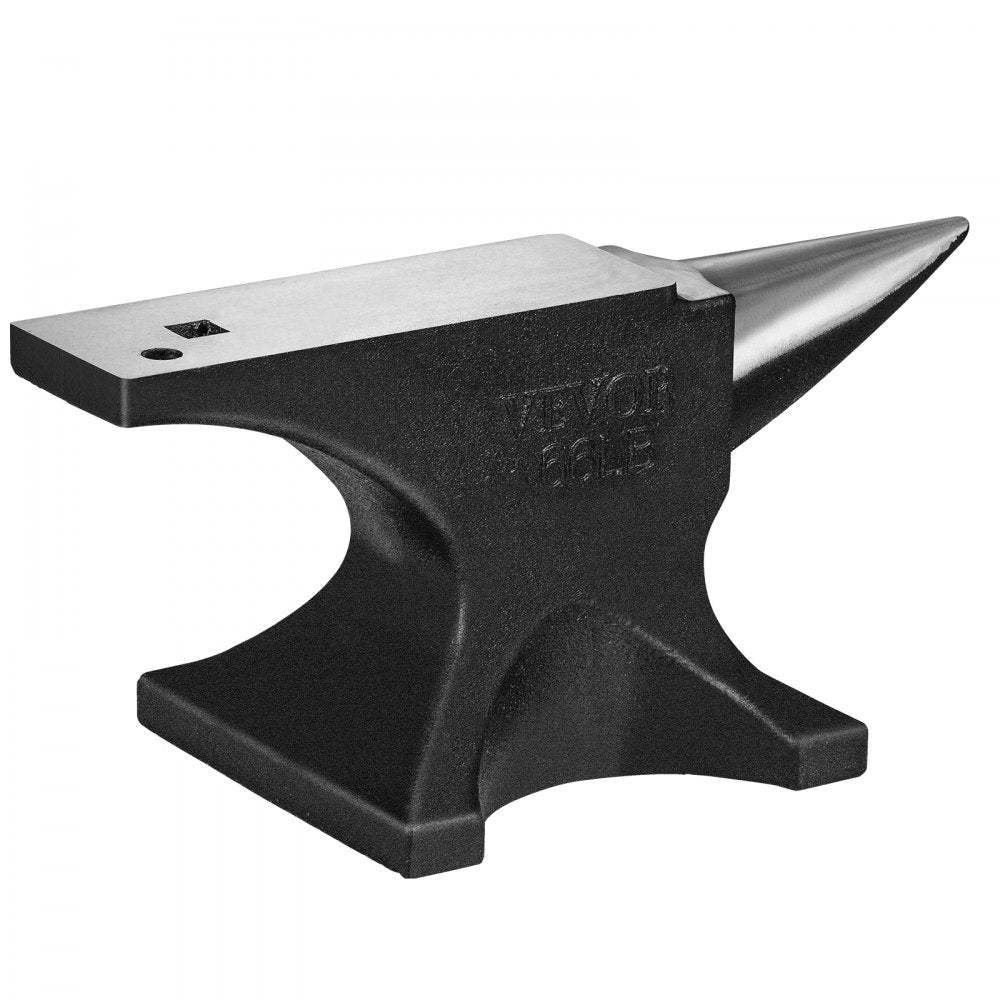 VEVOR Single Horn Anvil, 66Lbs Cast Steel Anvil, High Hardness Rugged Round Horn Anvil Blacksmith, with Round and