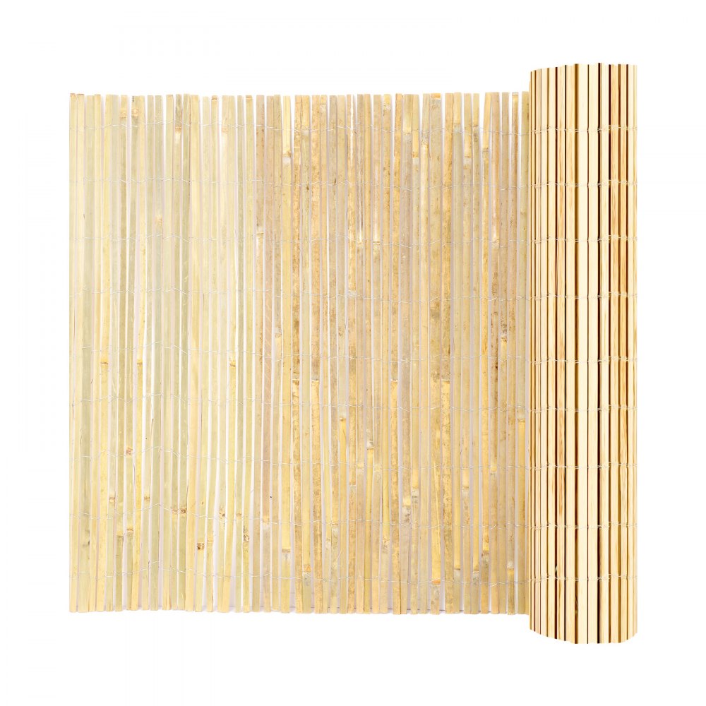 VEVOR Natural Bamboo Fence Privacy Screen, Eco-Friendly Privacy Bamboo Slat Fence, 6 ft H x 13 ft L Decorative Bamboo