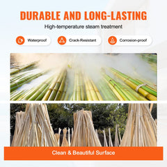 VEVOR Natural Bamboo Privacy Fence Screen, Eco-Friendly Privacy Bamboo Slat Fence, 6 ft H x 16 ft L Decorative Bamboo