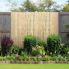VEVOR Natural Bamboo Privacy Fence Screen, Eco-Friendly Privacy Bamboo Slat Fence, 6 ft H x 16 ft L Decorative Bamboo
