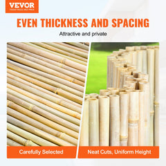 VEVOR Natural Rolled Bamboo Fence, Eco-Friendly Bamboo Privacy Fence 4 ft H x 8 ft L x 0.75 in D. , Decorative Bamboo