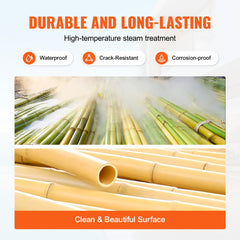 VEVOR Natural Rolled Bamboo Fence, Eco-Friendly Bamboo Privacy Fence 4 ft H x 8 ft L x 0.75 in D. , Decorative Bamboo