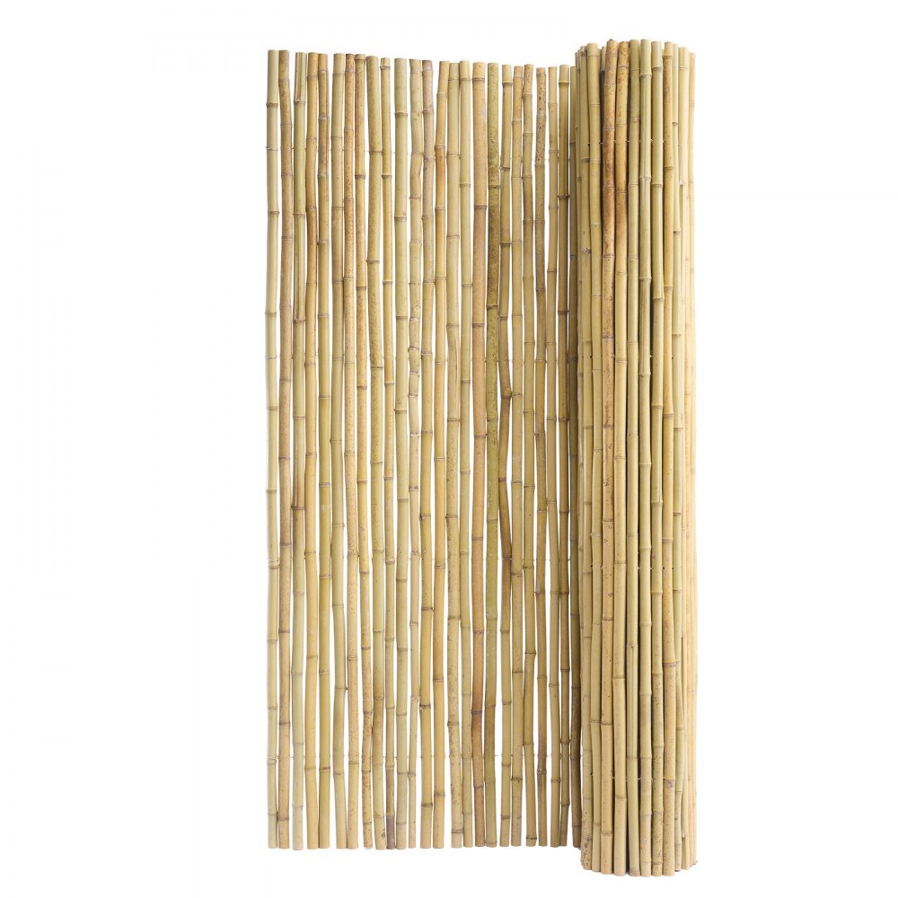 VEVOR Natural Rolled Bamboo Fence, Eco-Friendly Bamboo Privacy Fence 6 ft H x 8 ft L x 0.75 in D. , Decorative Bamboo