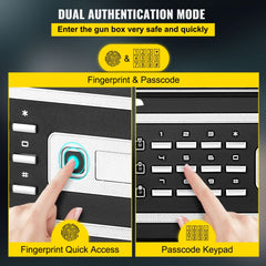 VEVOR Safe Box, 1.7 CU.FT Fingerprint Safe Box for Money with 2 Keys & Digital Keypad, Q235 Steel Safe Box for Storing