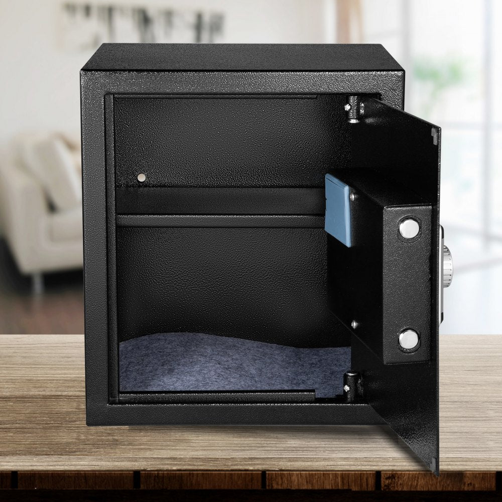 VEVOR Safe Box, 1.7 CU.FT Fingerprint Safe Box for Money with 2 Keys & Digital Keypad, Q235 Steel Safe Box for Storing