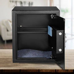 VEVOR Safe Box, 1.7 CU.FT Fingerprint Safe Box for Money with 2 Keys & Digital Keypad, Q235 Steel Safe Box for Storing