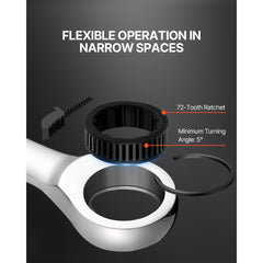 VEVOR Combination Wrench Set, 16-Piece Ratcheting Wrench Set with Organizer Rack, Cr-V Steel Wrench Set Metric 8 mm to