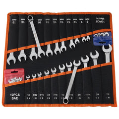 VEVOR Combination Wrench Set, 42-Piece SAE and Metric, 12-Point Box End and 15° Angled Open End Combination Wrenches