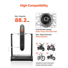 VEVOR Motorcycle Wheel Balancer, 88.2 lbs Capacity, Tire Balancer & Truing Stand with Adjustable Centering Cones and