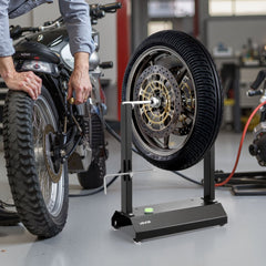 VEVOR Motorcycle Wheel Balancer, 88.2 lbs Capacity, Tire Balancer & Truing Stand with Adjustable Centering Cones and