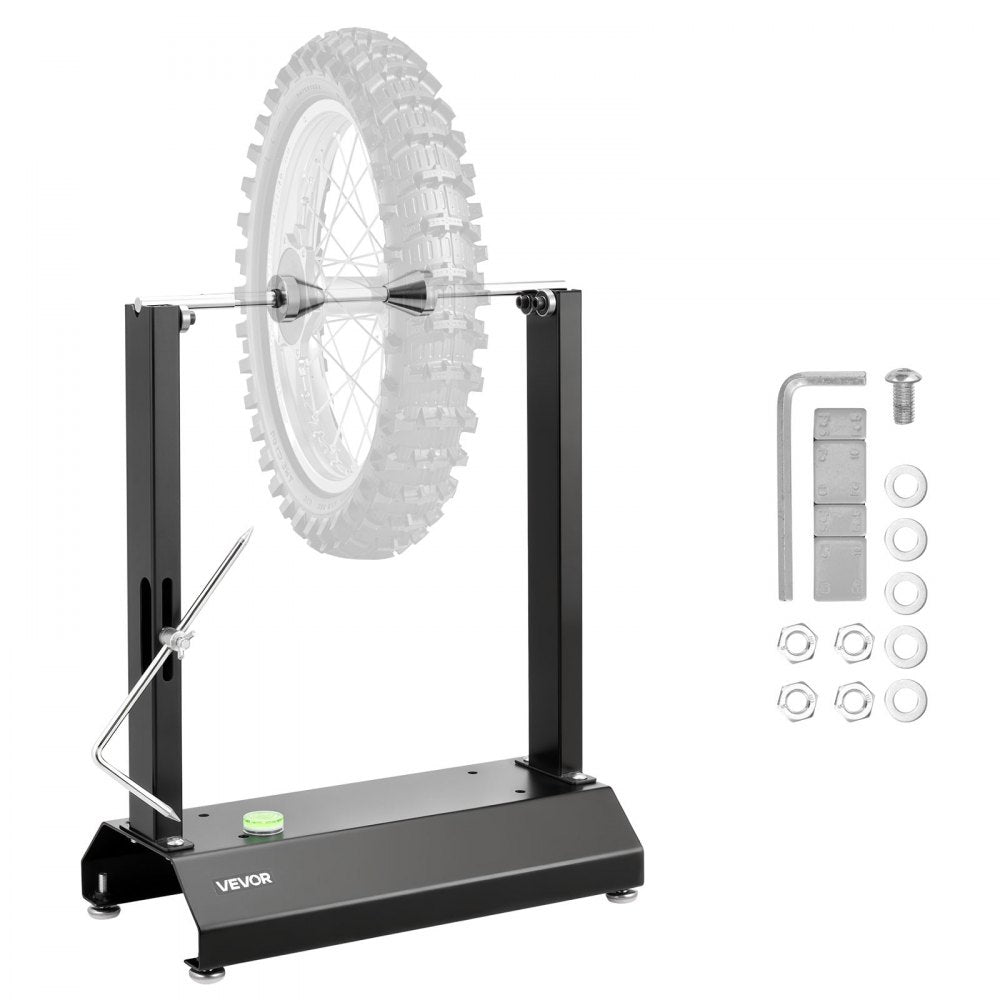 VEVOR Motorcycle Wheel Balancer, 88.2 lbs Capacity, Tire Balancer & Truing Stand with Adjustable Centering Cones and