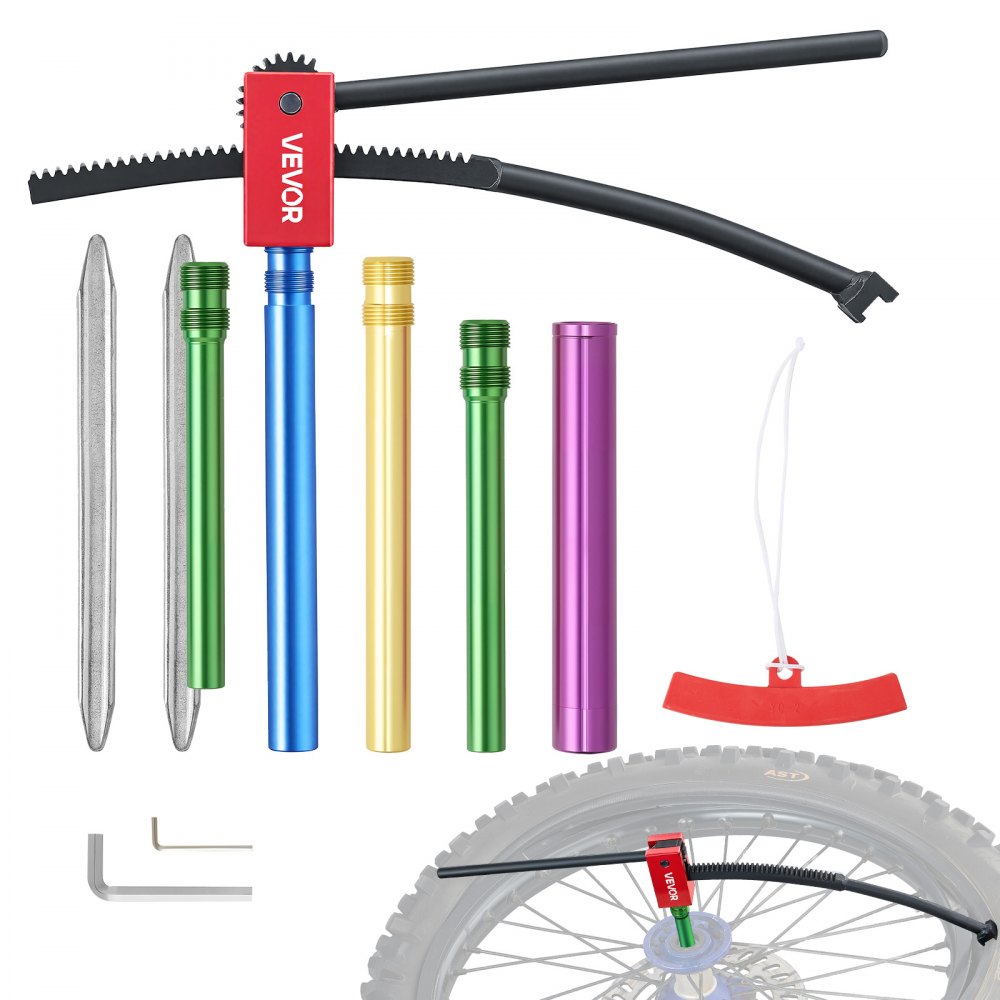 VEVOR Dirt Bike Tire Changing Tool Kit, Fits for Motocross Enduro 16"-21" Wheels, Includes 15-25 mm Axle Adapters, Dirt
