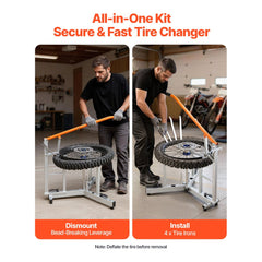 VEVOR Dirt Bike and Dual Sport Tire Changer, Fits for 16"-21" Wheels, 15/17/20/25 mm Axles, Heavy Duty Dirt Bike Tire