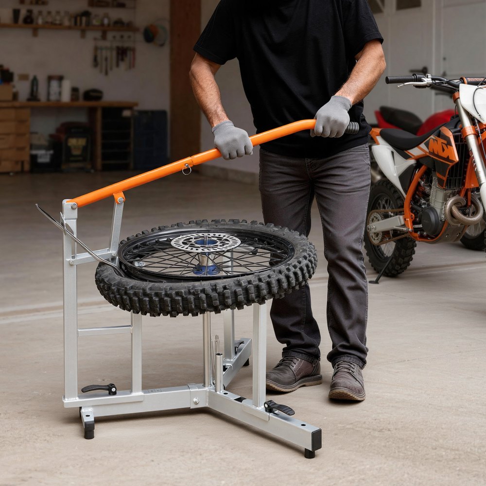 VEVOR Dirt Bike and Dual Sport Tire Changer, Fits for 16"-21" Wheels, 15/17/20/25 mm Axles, Heavy Duty Dirt Bike Tire