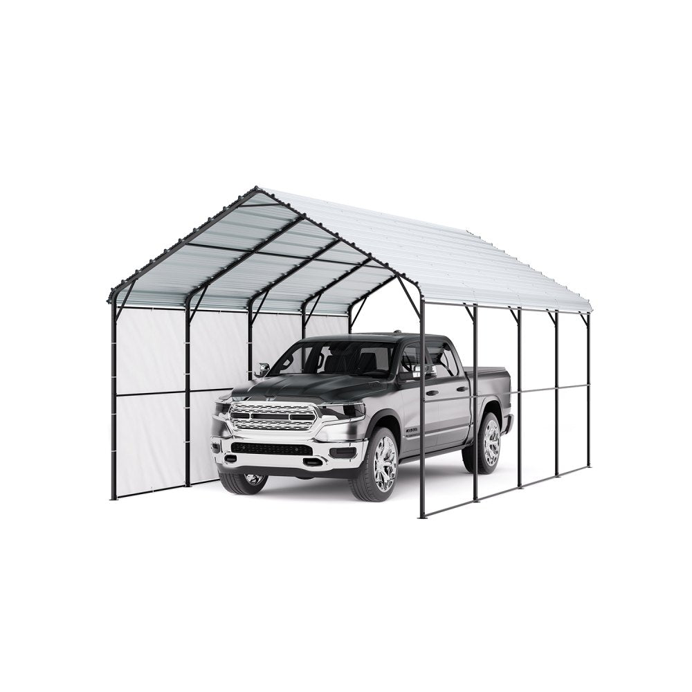 VEVOR Heavy Duty Metal Carport, 12' x 20' Outdoor Carport with Galvanized Steel Frame & Roof, Car Tent Garage Shade