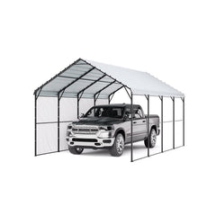 VEVOR Heavy Duty Metal Carport, 12' x 20' Outdoor Carport with Galvanized Steel Frame & Roof, Car Tent Garage Shade